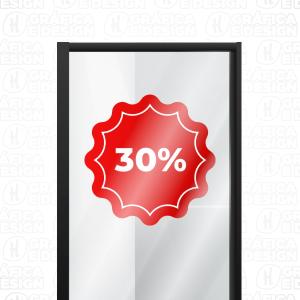 Adesivo Retroverso Corte Reto Vinil Transparente  • 4x0 Colorido Frente • Laminado • Corte Reto • (Adesivo de Vitrine)